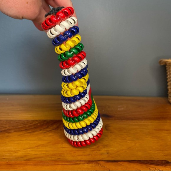 Vintage 1940s Midcentury Rainbow Telephone Cord Clutch Handbag Purse Bag - Picture 4 of 11